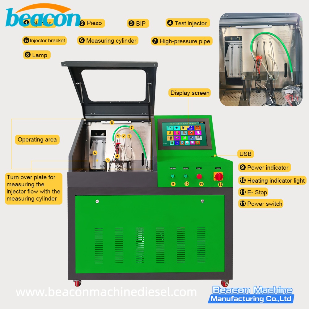 {Auto Repair Stand CRS5000S Common Rail Injector Test Machine Diesel Injector Test Bench With Measuring Cup Flow Meter}
