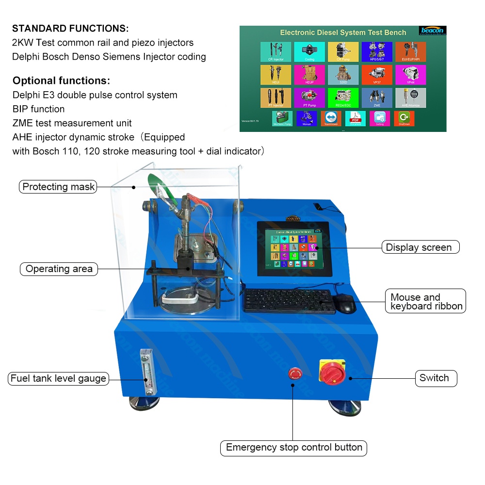 {EPS200 High Pressure Common Rail Diesel Fuel Injector Coding Testing Equipment}