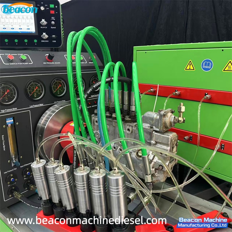{Banco de pruebas para bombas de inyección diésel ES816 (22 kW): máquina de calibración de 12 cilindros para bombas distribuidoras tipo VE.}